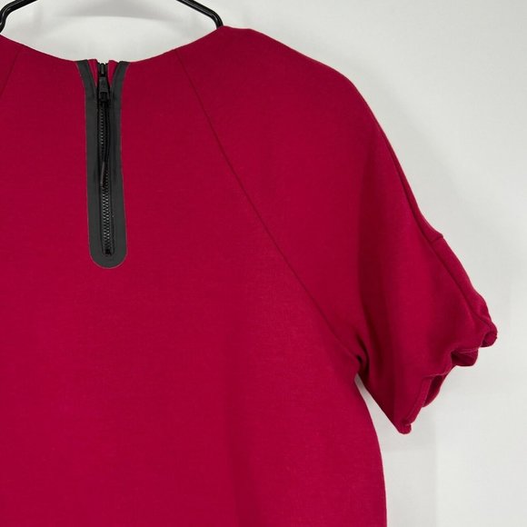 Nike Tech Top Fleece Crewneck Burgundy Short Sleeve - Picture 11 of 12